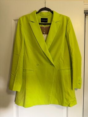 WILDFANG Neon Lime Double-Breasted Blazer - Size M